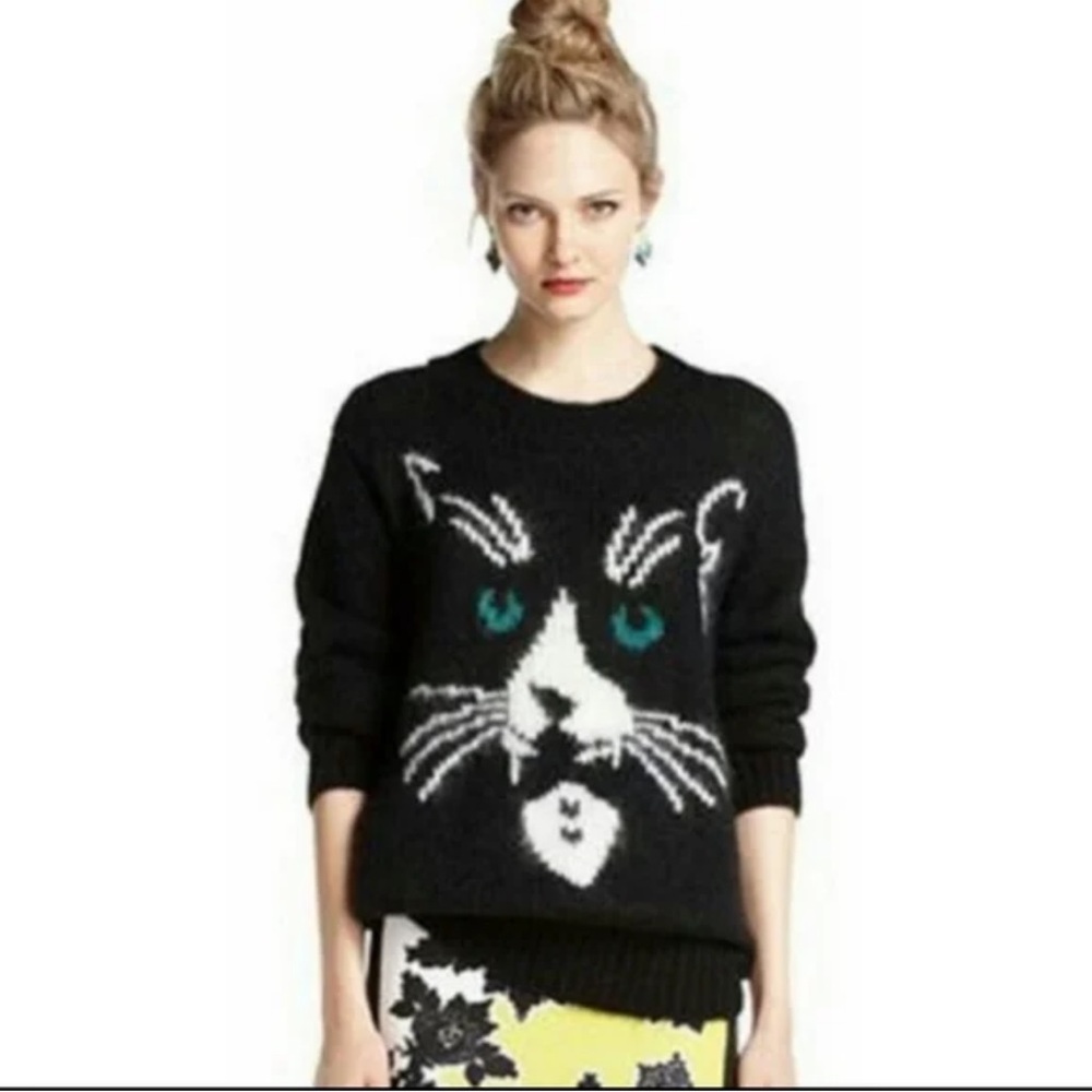 Bar 111 cat sweater black size small NWt